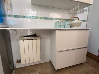 Mueble Cocina Blanco 80cm 3 Cajones y barra 160cm