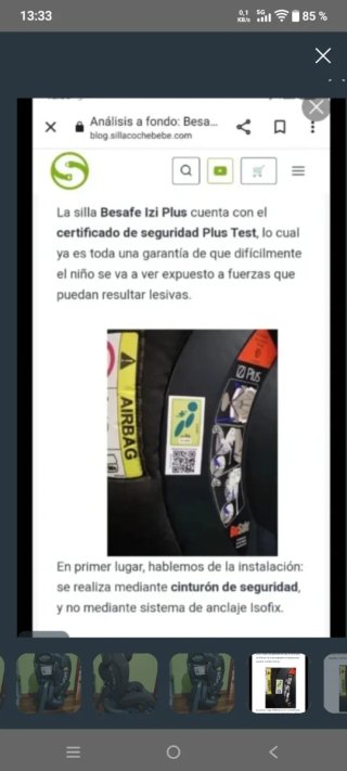 Silla coche BeSafe contramarcha