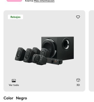Logitech 5.1 Altavoces Negro