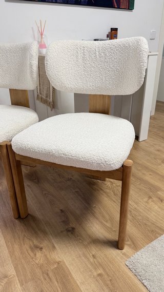 Pack 2 Sillas Boucle Madera Beige