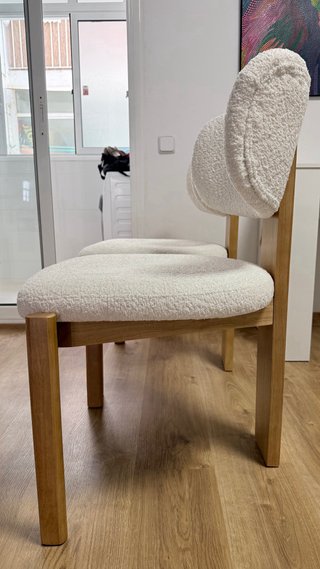 Pack 2 Sillas Boucle Madera Beige