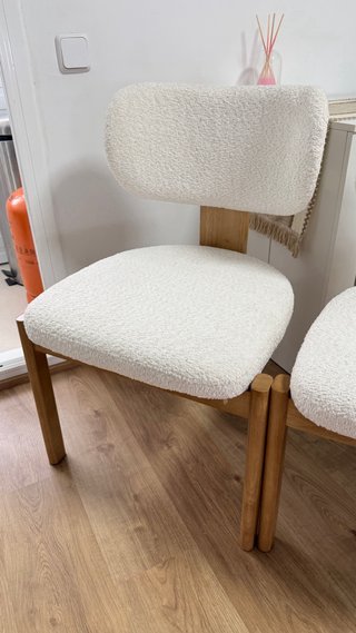 Pack 2 Sillas Boucle Madera Beige