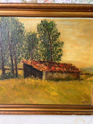 Óleo sobre tabla Paisaje 48 x 41 cm