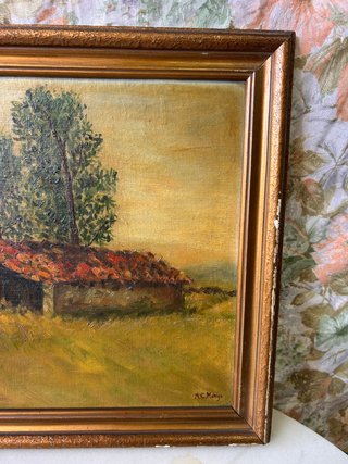Óleo sobre tabla Paisaje 48 x 41 cm