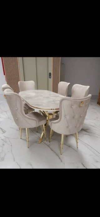 Mesa Turca Ovalada con 6 Sillas