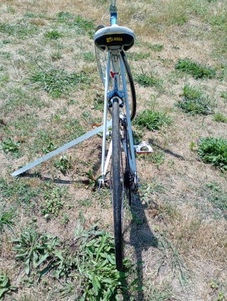 Bicicleta Carretera Vintage Blanca y Azul
