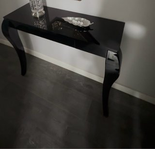 Mesa consola negra cristal