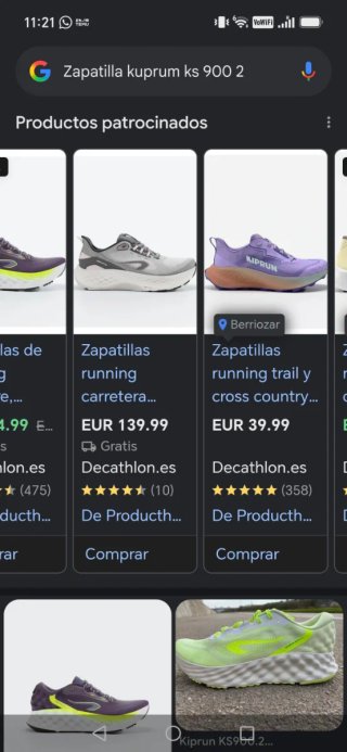 Zapatillas running grises y rosas talla 38