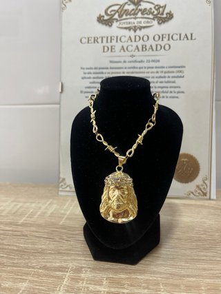 Collar Dorado Jesús 18K Baño Oro