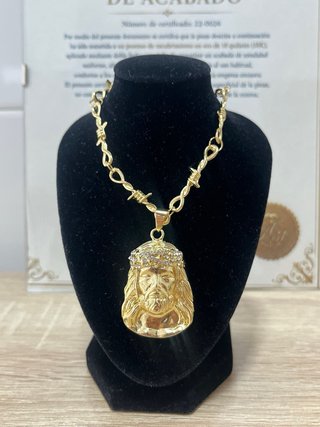 Collar Dorado Jesús 18K Baño Oro