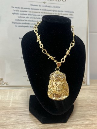 Collar Dorado Jesús 18K Baño Oro