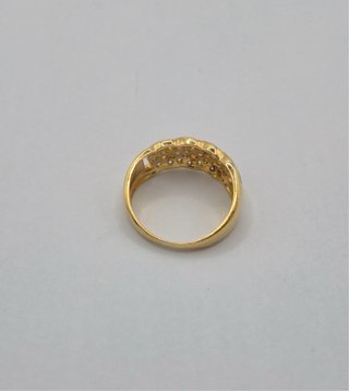Anillo Oro 18k con Pedrería Entrelazada