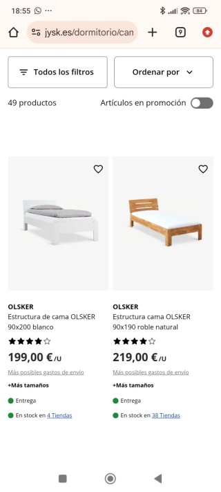 Estructura de cama y somier