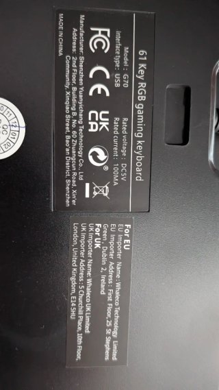 Teclado Gaming TKL con cable, nuevo