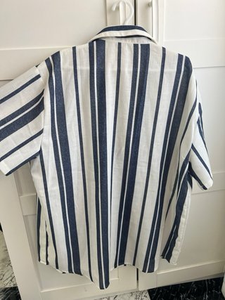 Camisa Rayas Azul y Blanca