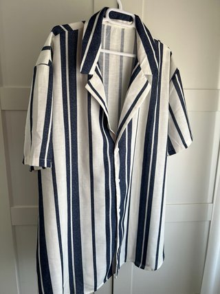 Camisa Rayas Azul y Blanca