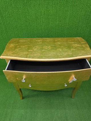 Cómoda CHAMPA GNE de madera dorada con 3 cajon