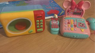 Lote Juguetes: Microondas, Teléfono y Calculadora