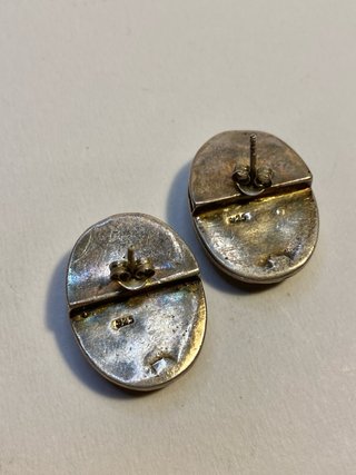 Orecchini vintage argento 925 onice e marcasite