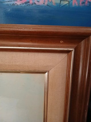 Cuadro al óleo con marco de madera