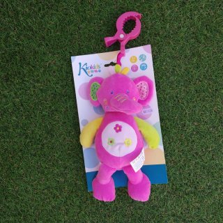 Peluche Elefante musical Rosa Kiokids con pinza
