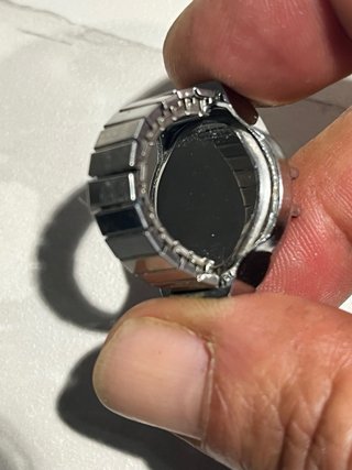 Anillo Reloj IK Quartz Plata y Blanco