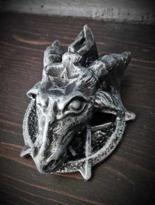 Scultura Baphomet Pentagramma Bavar Gotico