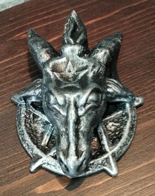 Scultura Baphomet Pentagramma Bavar Gotico