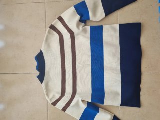 Jersey Trucco rayas beige y azul Talla M