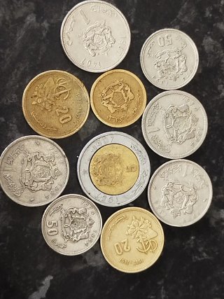 Lote monedas Marruecos 1, 20, 50 Dirhams