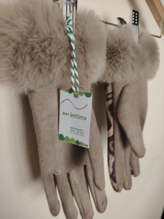 Guantes de leopardo con pelo