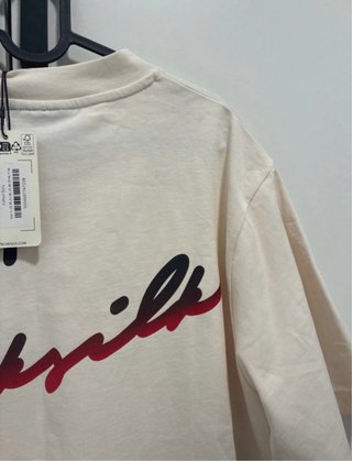 Camiseta SikSilk Talla M Beige y Roja