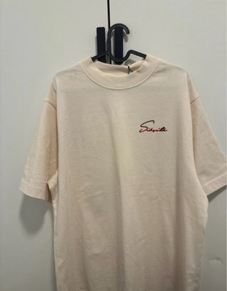 Camiseta SikSilk Talla M Beige y Roja