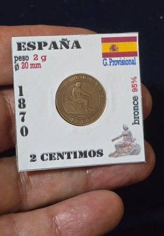 España 2 Céntimos 1870 Bronce