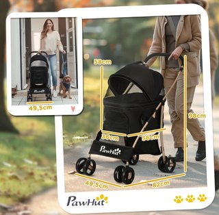 Carrito Perro Pequeño 3 en 1 PawHut