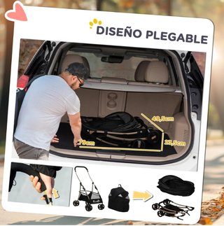 Carrito Perro Pequeño 3 en 1 PawHut