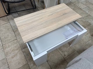 Pack Salón: Mesa Centro Elevable Cambria / Blanca