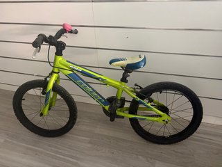 Bicicleta infantil verde y azul
