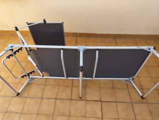 Tumbona plegable aluminio con parasol