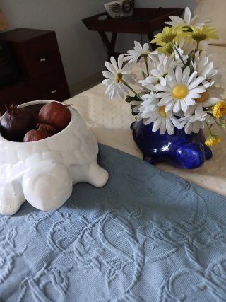 2 Tortugas de cerámica azul