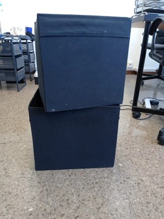 Cubos de almacenaje de tela negros