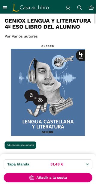 LIBRO LENGUA Y LITERATURA 4º ESO OXFORD GENIOX