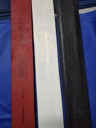 Set 3 Cinture Uomo Pelle Nere e Bianche