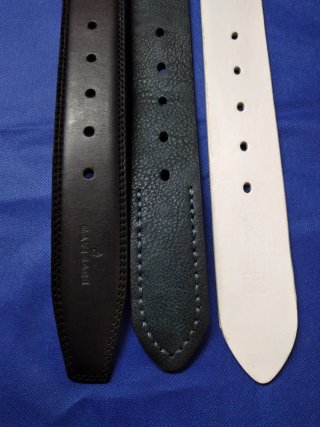 Set 3 Cinture Uomo Pelle Nere e Bianche