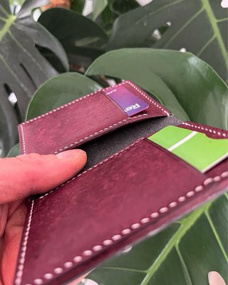 Cartera minimalista cuero artesanal