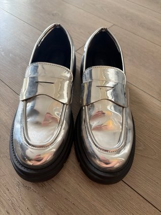 Mocasines Plateados Mujer