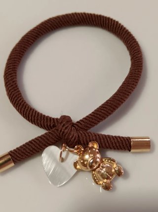 Pulsera elástica con oso y corazón