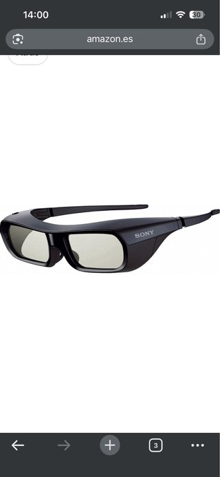 4 Gafas 3D Sony TDGBR250B Talla M