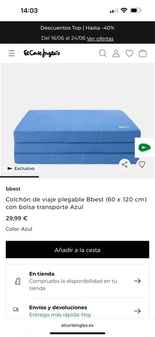 Cuna de viaje + colchón plegable con