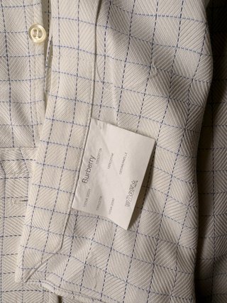 Camisa Burberry London Cuadros Blanco y Azul